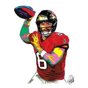 Baker Mayfield Tampa Bay Buccaneers Football Poster Print Wall Art 18x24